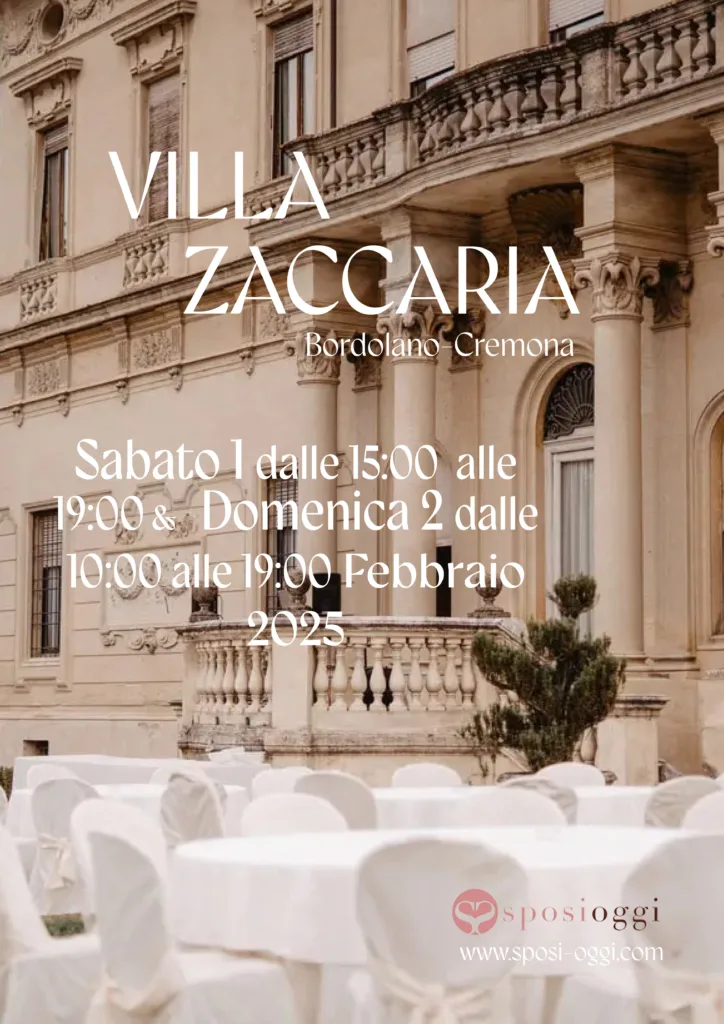 Iscriviti alla prossima fiera Sposi Oggi: Villa zaccaria 2025